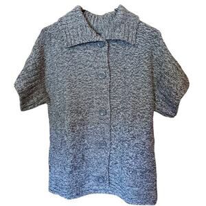 Croft & Barrow Womens Sz M Sweater‎ Brown Short Sleeve Button Up Knit Cardigan